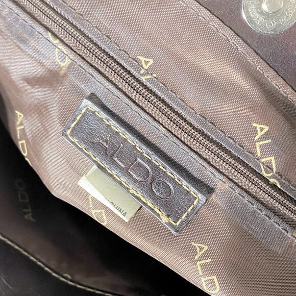 Aldo large brown faux leather purse handbag shoulder bag tote - Picture 7 of 15
